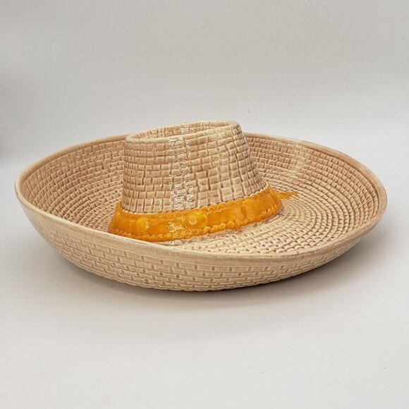 Vintage Whittier Ware  Western Cowboy Hat Chip & Dip Serving Bowl Cinqo De Mayo - Picture 3 of 14